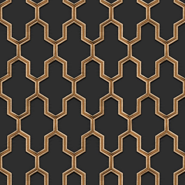 Behang muurtextiel geometrisch zwart