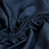 Coco & Cici - Kinderen - Hoeslaken TENCEL Satijn Donkerblauw - 90x200x30