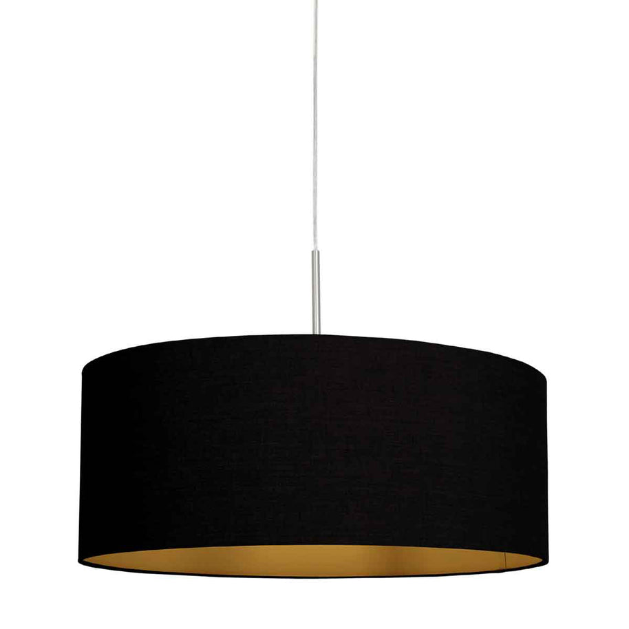 Hanglamp Sparkled Light 3959ST staal met zwarte linnen kap goud