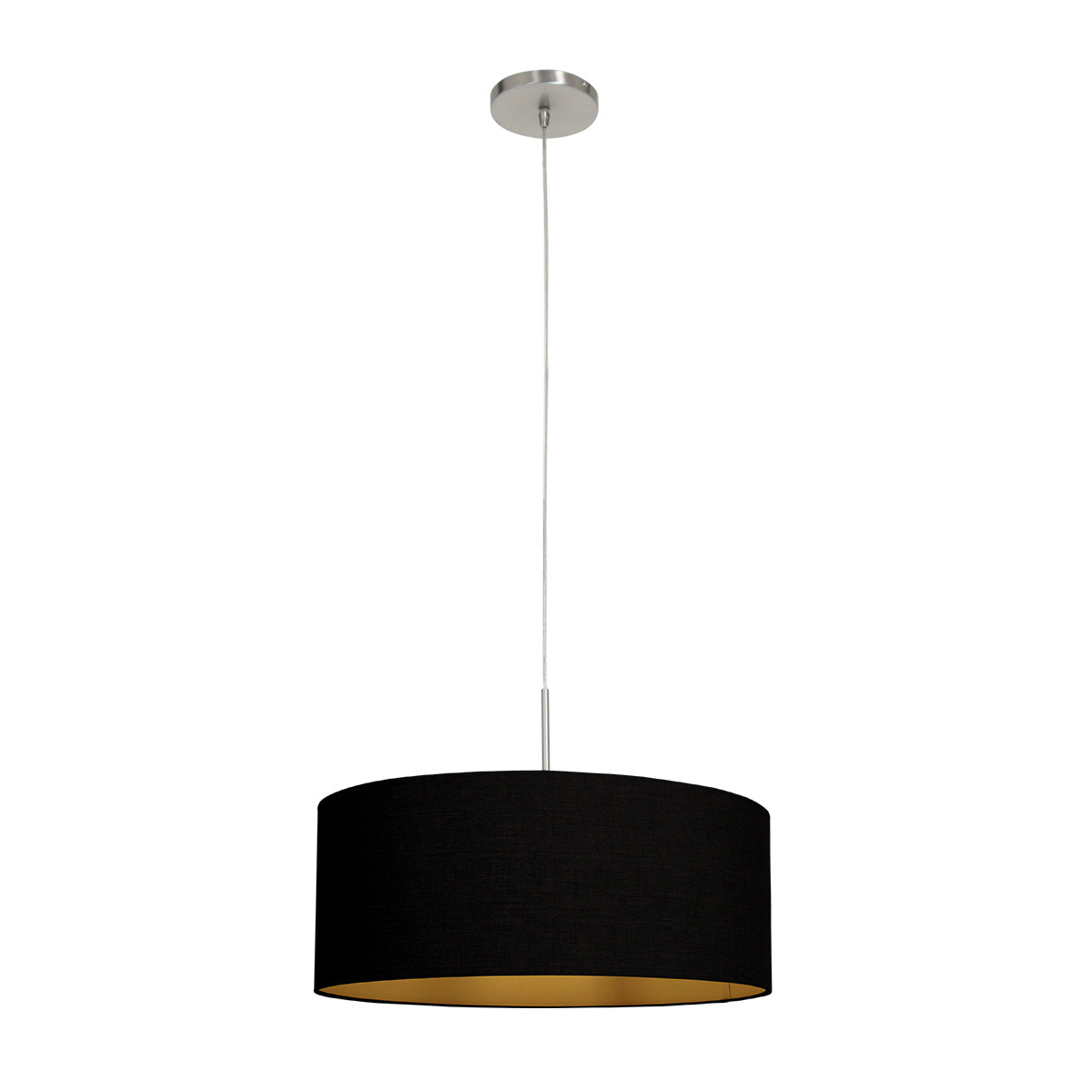 Hanglamp Sparkled Light 3959ST staal met zwarte linnen kap goud