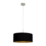 Hanglamp Sparkled Light 3959ST staal met zwarte linnen kap goud