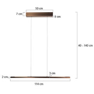 Hanglamp Bande 3994BR, bronzen LED-hanglamp in warme tint, 114 cm breed