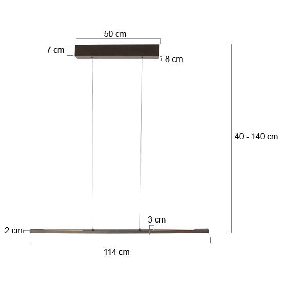 Hanglamp Bande 3994CA cacao, LED, warmbruin, 114 cm