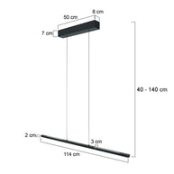 Hanglamp Bande 3994ZW zwarte LED-hanglamp met kabellift 114 cm breed