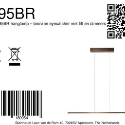Bande 3995BR hanglamp – bronzen blikvanger met verstelbare ophanging en dimmers, 150 cm