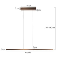 Bande 3995BR hanglamp – bronzen blikvanger met verstelbare ophanging en dimmers, 150 cm