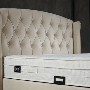 Opbergboxspring Aurora Velvet Beige 160x200