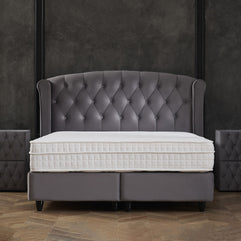 Opbergboxspring Aurora Velvet Antraciet 90x200