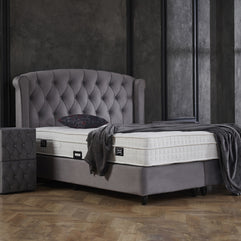 Opbergboxspring Aurora Velvet Antraciet 90x200