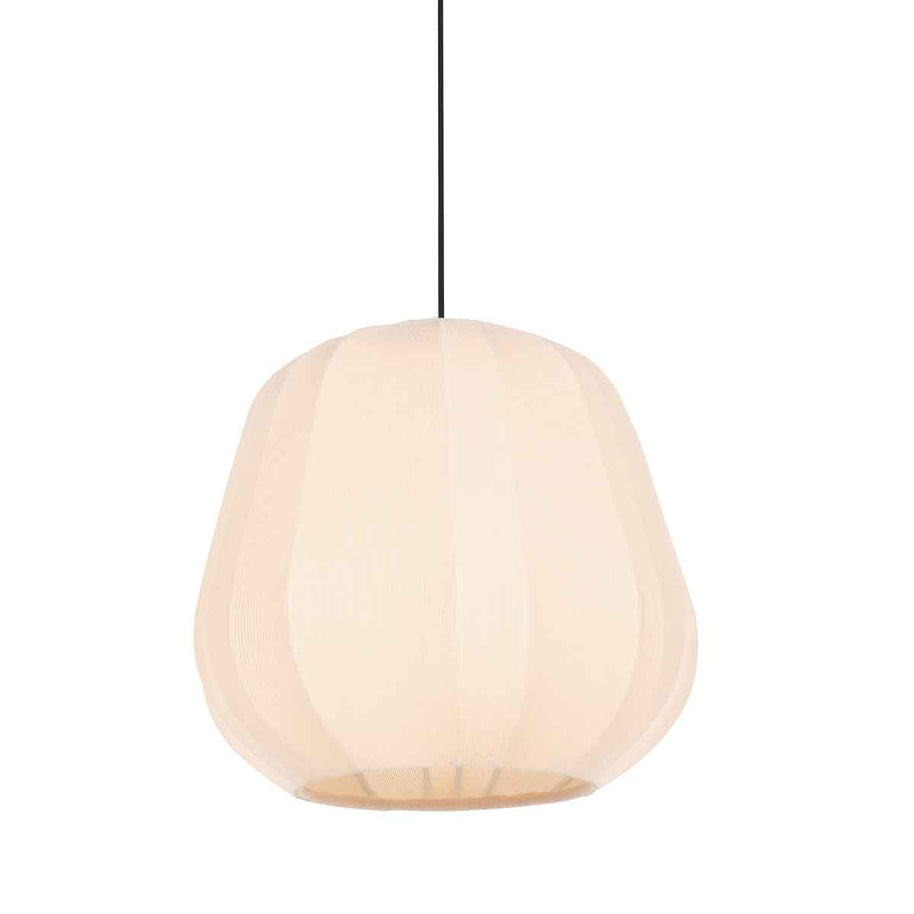 Hanglamp Sable 4122CR - sfeervolle pendel met crème linnen kap Ø25 cm