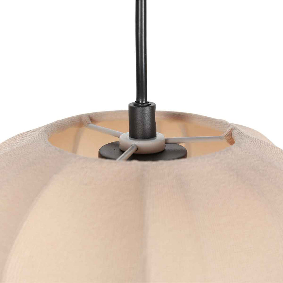 Hanglamp Sable 4122CR - sfeervolle pendel met crème linnen kap Ø25 cm
