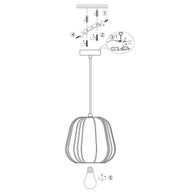 Hanglamp Sable 4123CR - sfeervolle pendel met crème linnen kap Ø28 cm