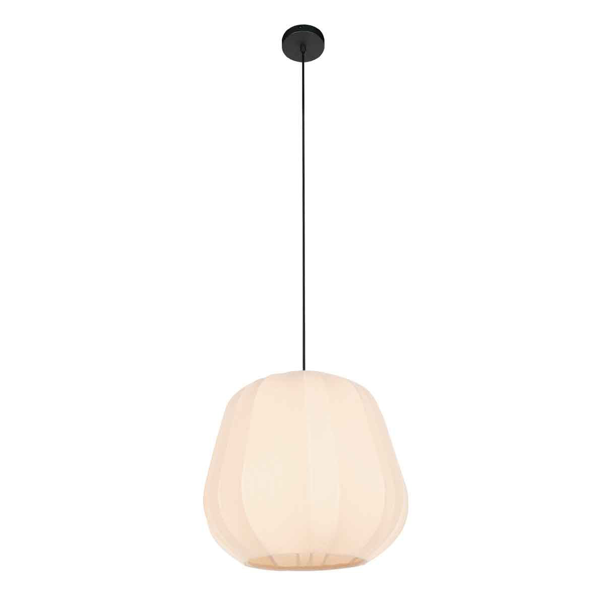 Hanglamp Sable 4123CR - sfeervolle pendel met crème linnen kap Ø28 cm