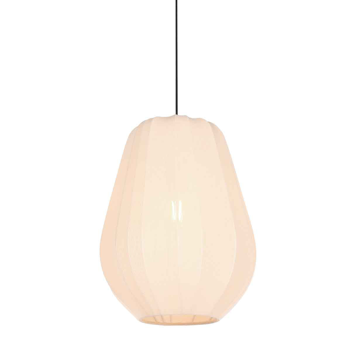 Hanglamp Sable 4124CR - warme sfeermaker met crème linnen kap Ø27 cm
