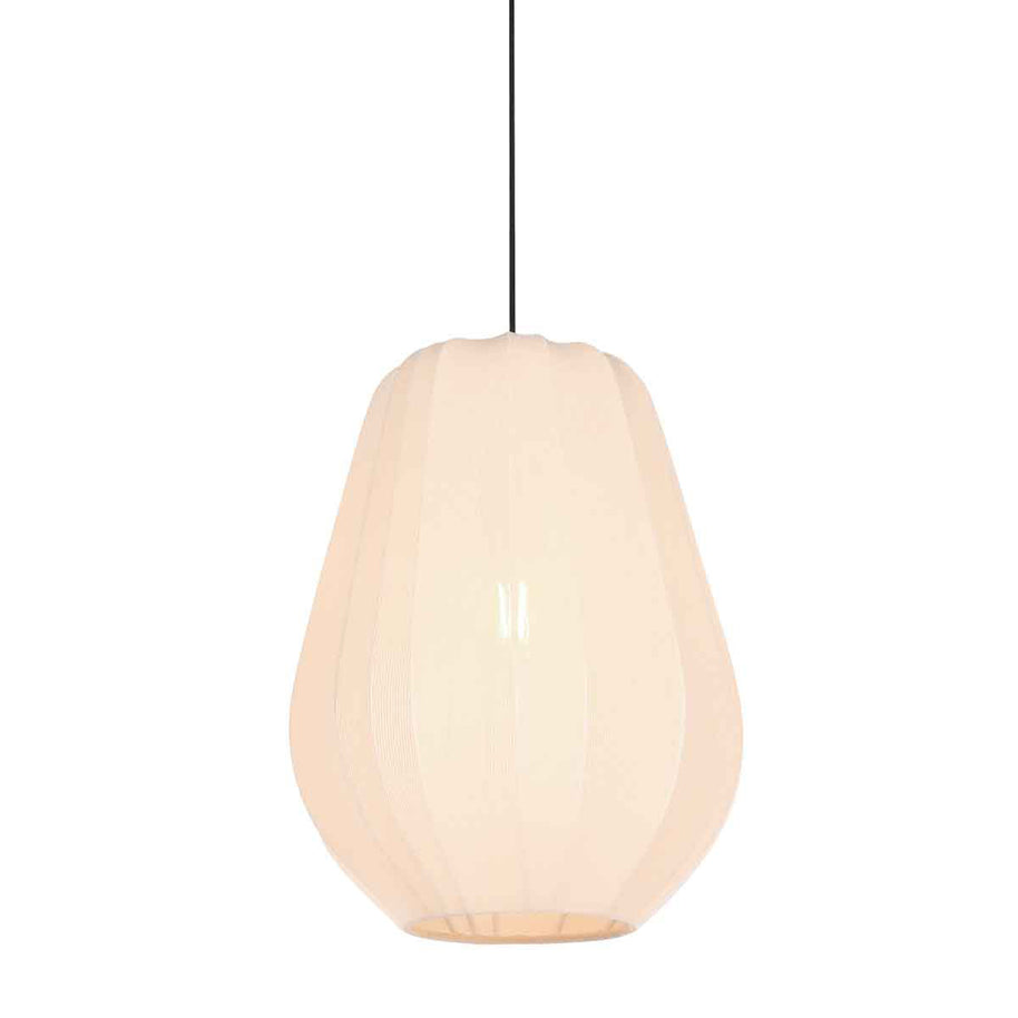 Hanglamp Sable 4124CR - warme sfeermaker met crème linnen kap Ø27 cm