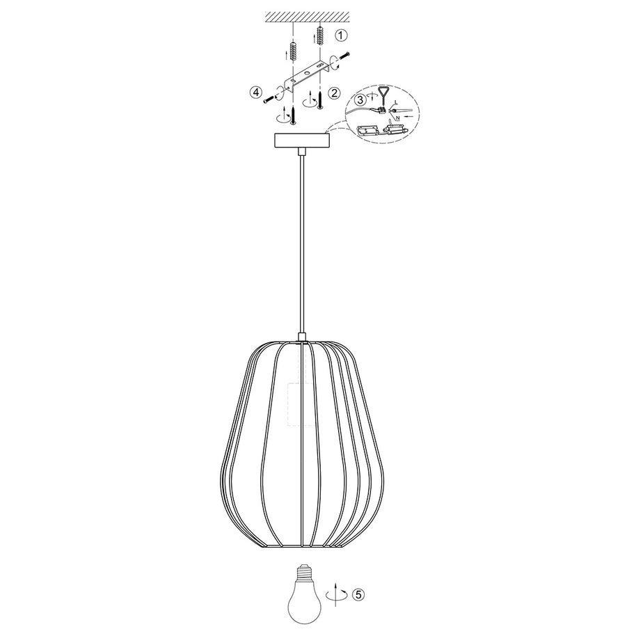 Hanglamp Sable 4124CR - warme sfeermaker met crème linnen kap Ø27 cm