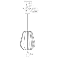 Hanglamp Sable 4124CR - warme sfeermaker met crème linnen kap Ø27 cm