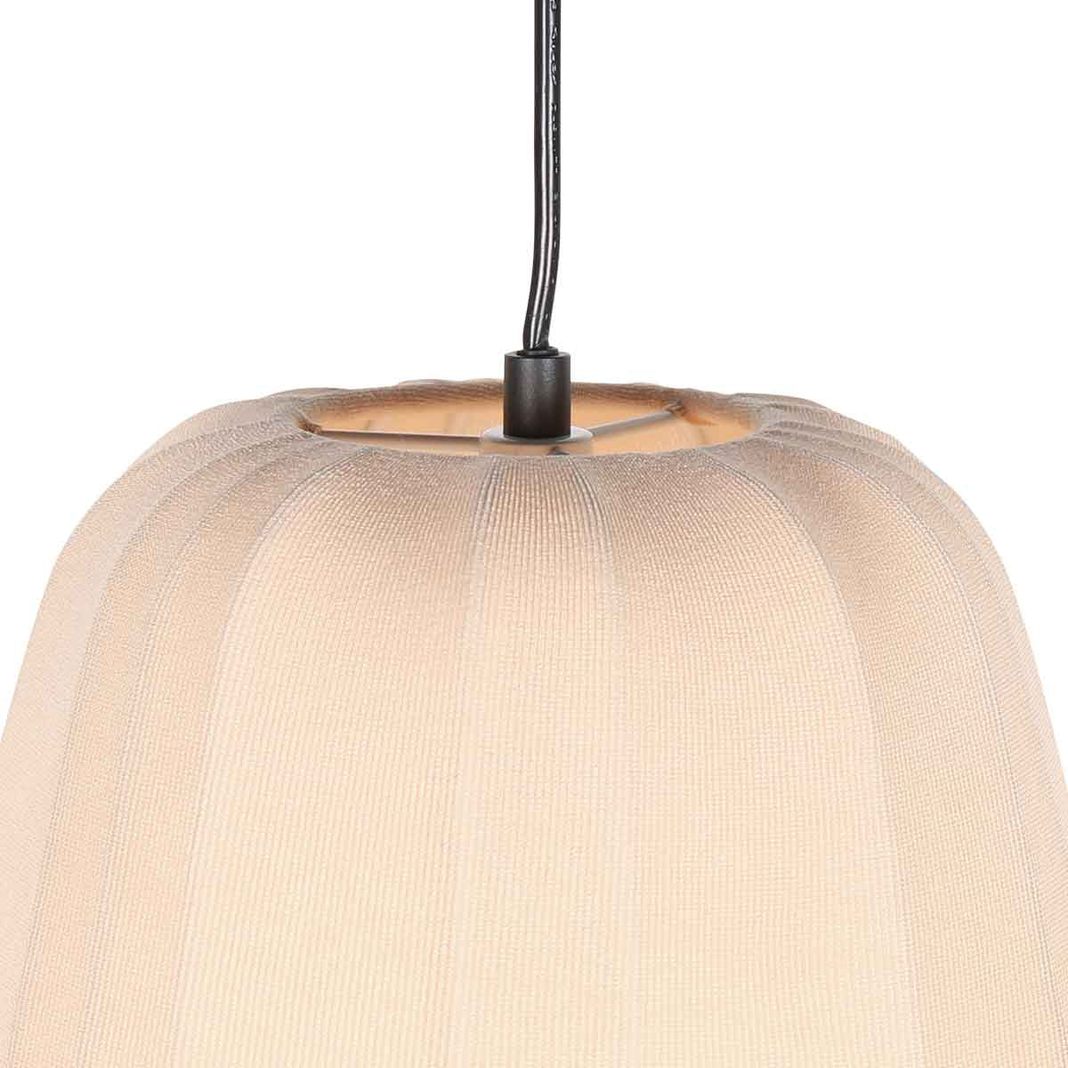Hanglamp Sable 4124CR - warme sfeermaker met crème linnen kap Ø27 cm
