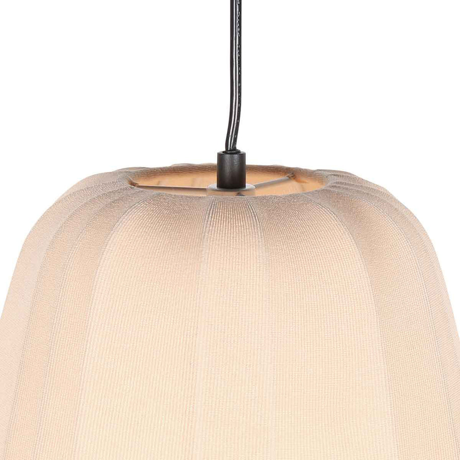 Hanglamp Sable 4124CR - warme sfeermaker met crème linnen kap Ø27 cm