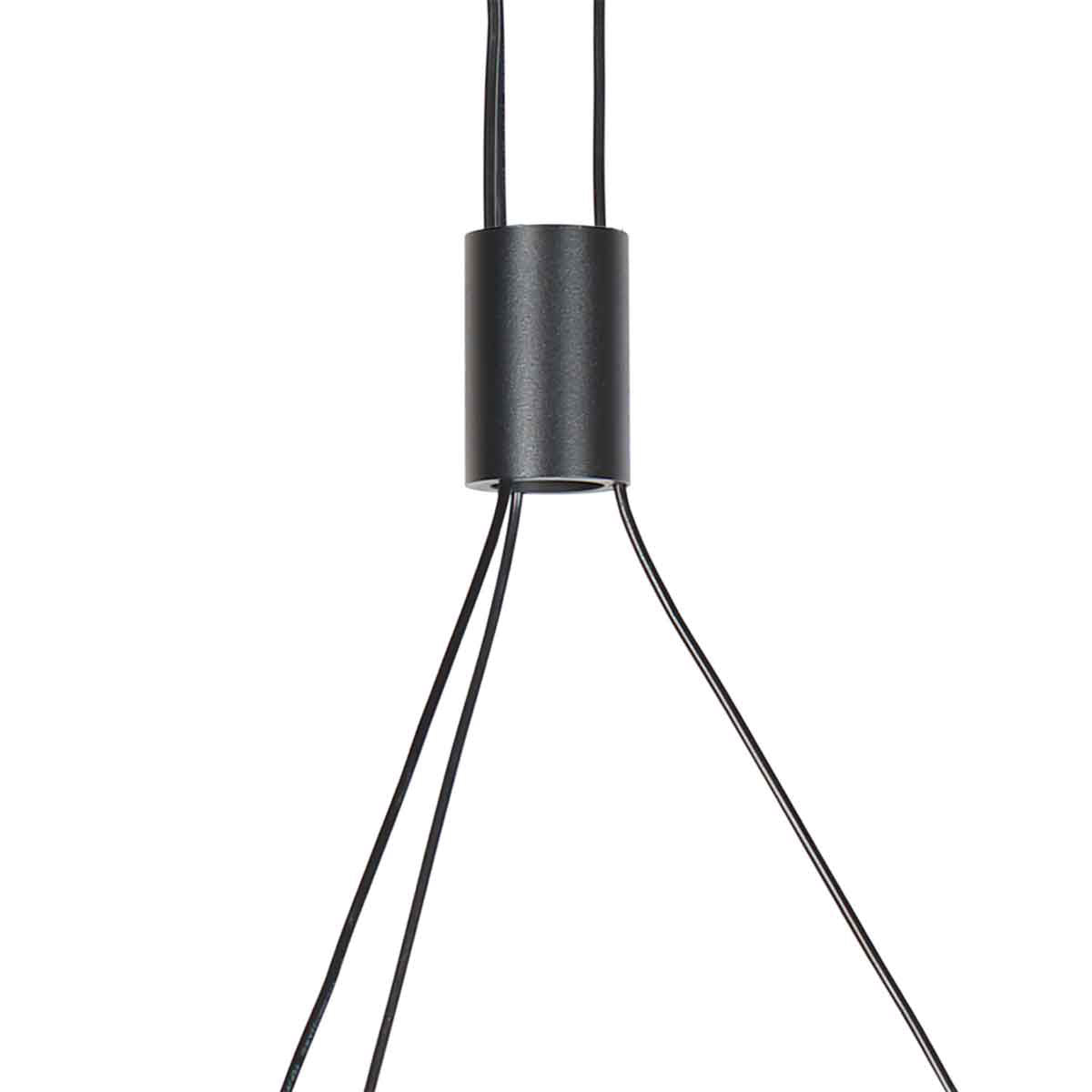 8-lichts zwarte ronde hanglamp Marcadore Ø60 cm