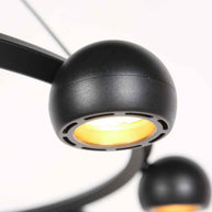 8-lichts zwarte ronde hanglamp Marcadore Ø60 cm