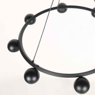 8-lichts zwarte ronde hanglamp Marcadore Ø60 cm
