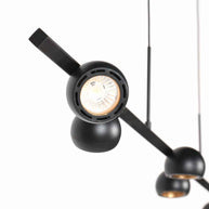 Zwarte hanglamp Marcadore, 120 cm breed, 6-lichts