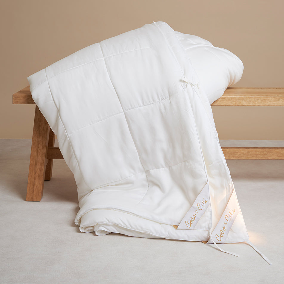 Coco & Cici - Tencel zomerdekbed 140 x 200 cm - 1-persoonsdekbed - hypoallergeen & warmteregulerend - 100% Tencel Lyocell - wit