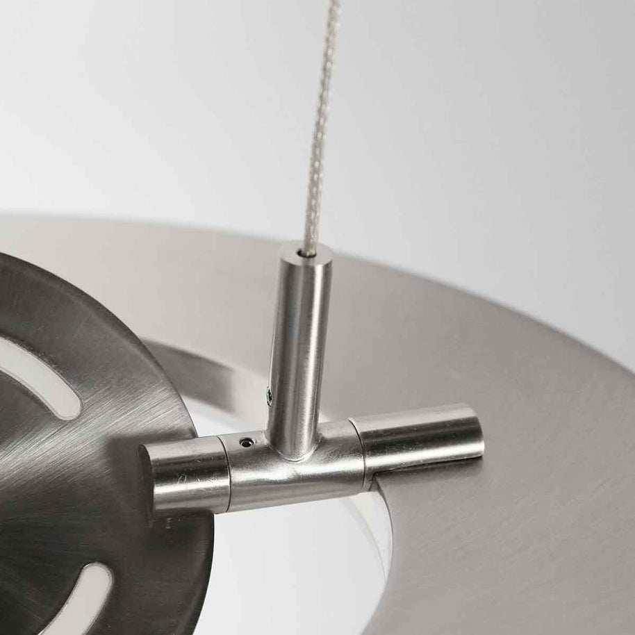 Staalkleurige hanglamp Soleil 4140ST met liftsysteem