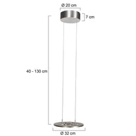 Staalkleurige hanglamp Soleil 4140ST met liftsysteem