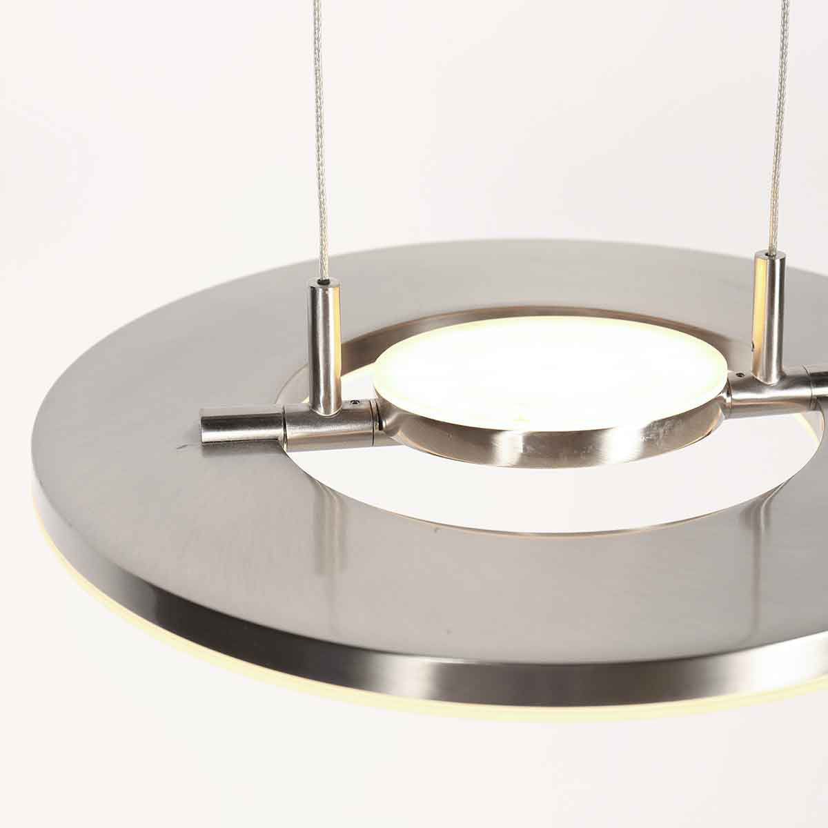 Staalkleurige hanglamp Soleil 4140ST met liftsysteem