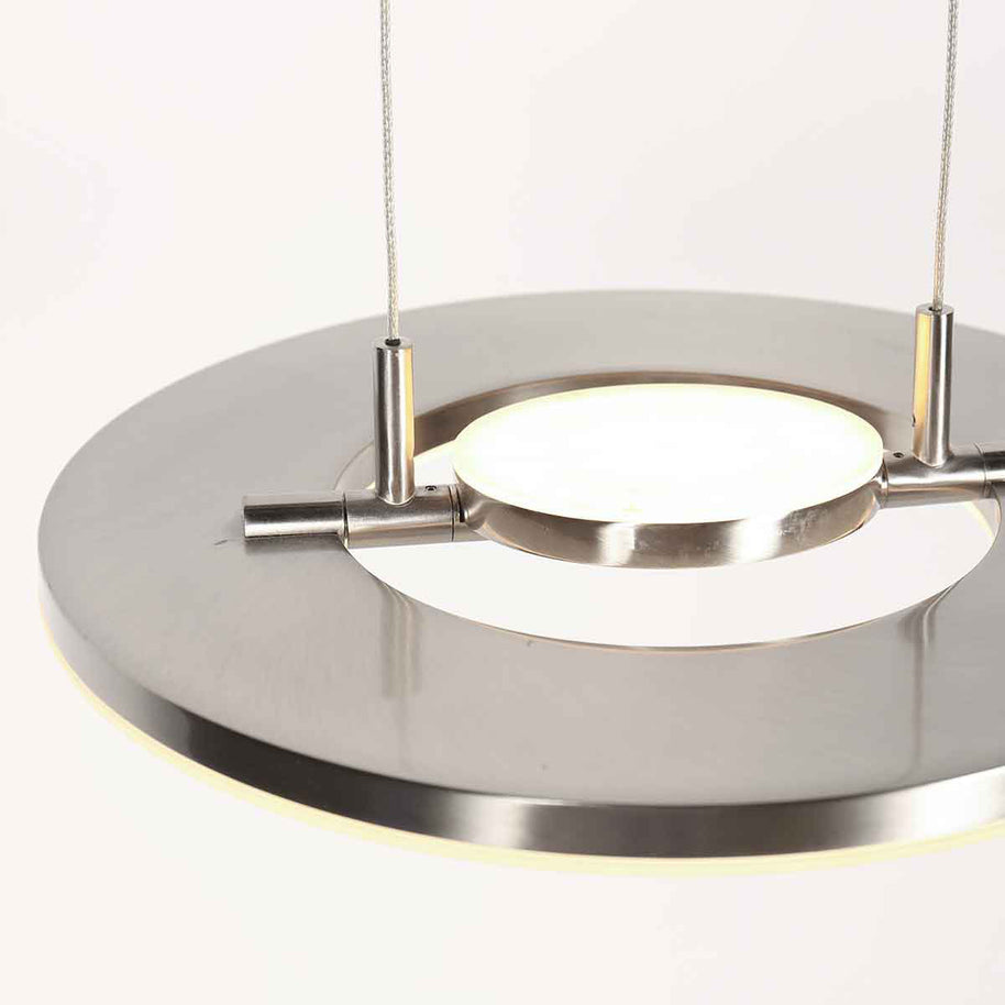 Staalkleurige hanglamp Soleil 4140ST met liftsysteem