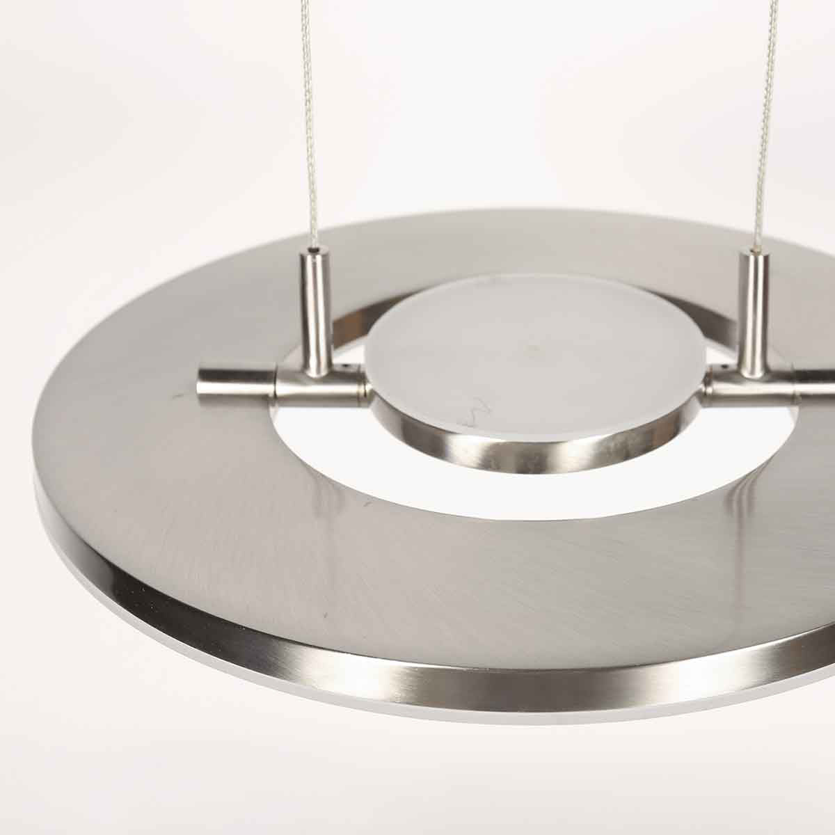 Staalkleurige hanglamp Soleil 4140ST met liftsysteem