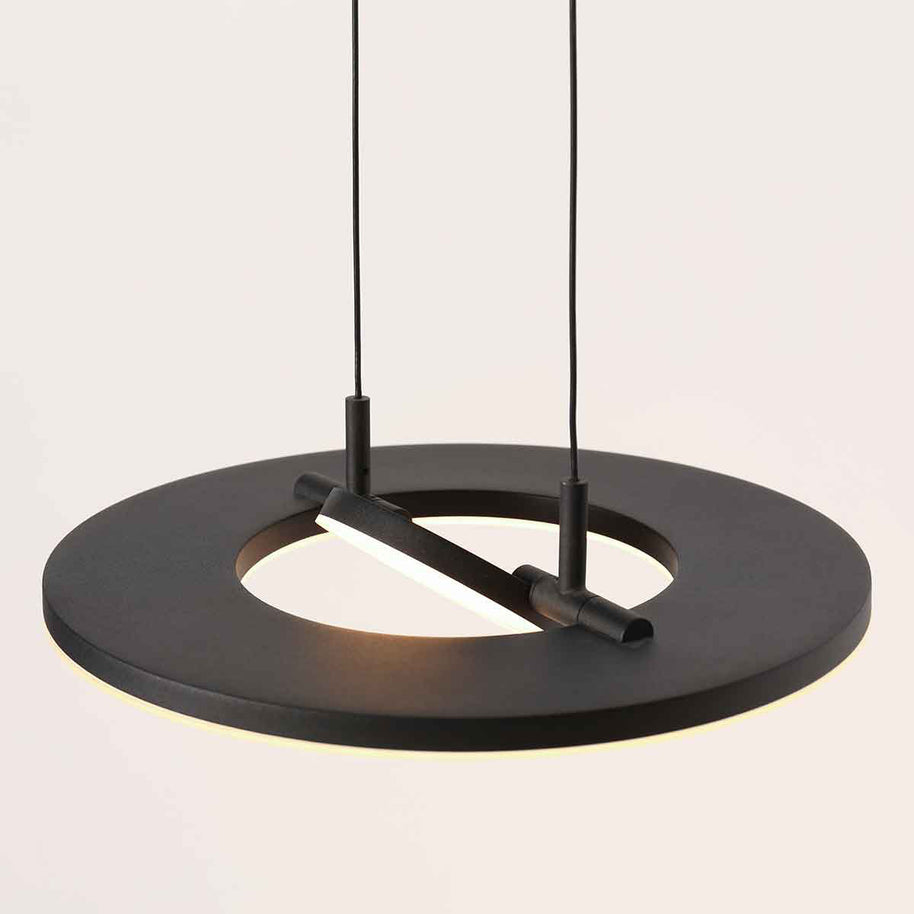 Zwarte hanglamp Soleil 4140ZW met liftsysteem