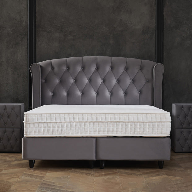 Opbergboxspring Aurora Velvet Antraciet 140x200