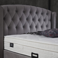 Opbergboxspring Aurora Velvet Antraciet 140x200