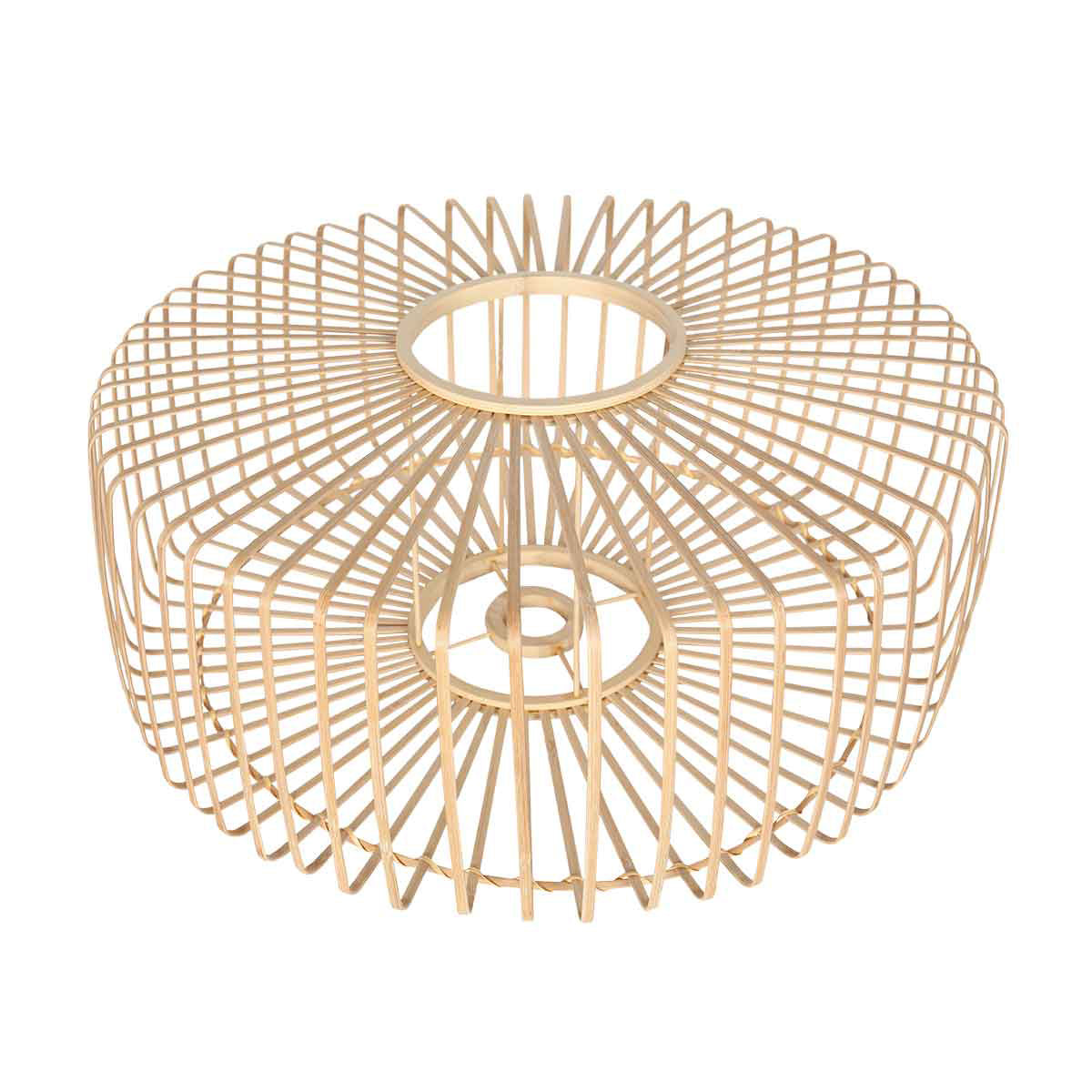 Hanglamp Breeza-Beach 4152ZW zwart met bamboe kap Ø50 cm