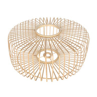 Hanglamp Breeza-Beach 4152ZW zwart met bamboe kap Ø50 cm
