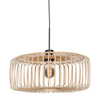 Hanglamp Breeza-Beach 4152ZW zwart met bamboe kap Ø50 cm