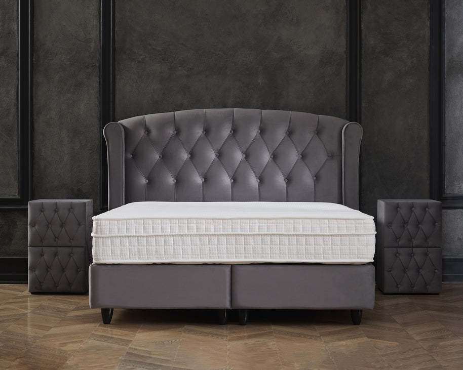 Opbergboxspring Aurora Velvet Antraciet 160x200
