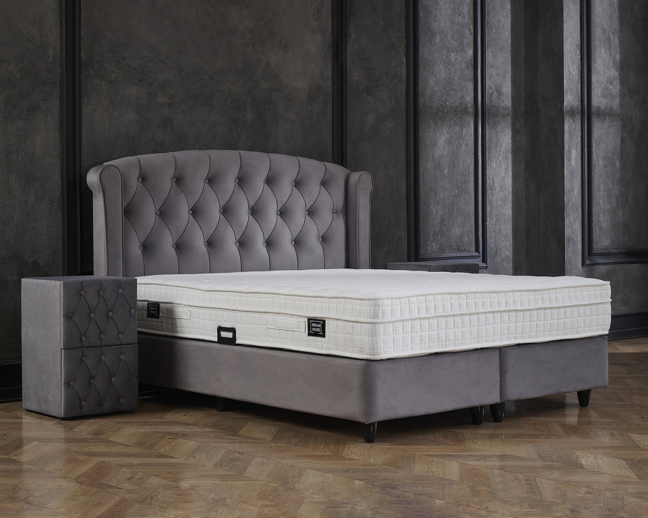 Opbergboxspring Aurora Velvet Antraciet 160x200