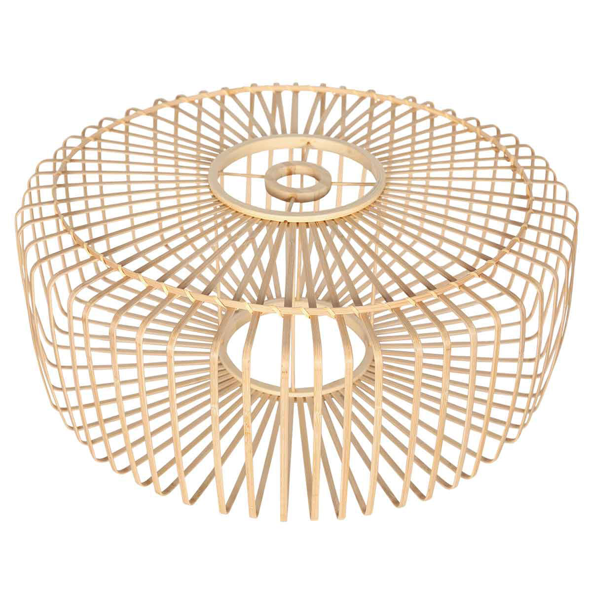 Hanglamp Breeza-Beach 4184ZW zwart met bamboe kap Ø60 cm