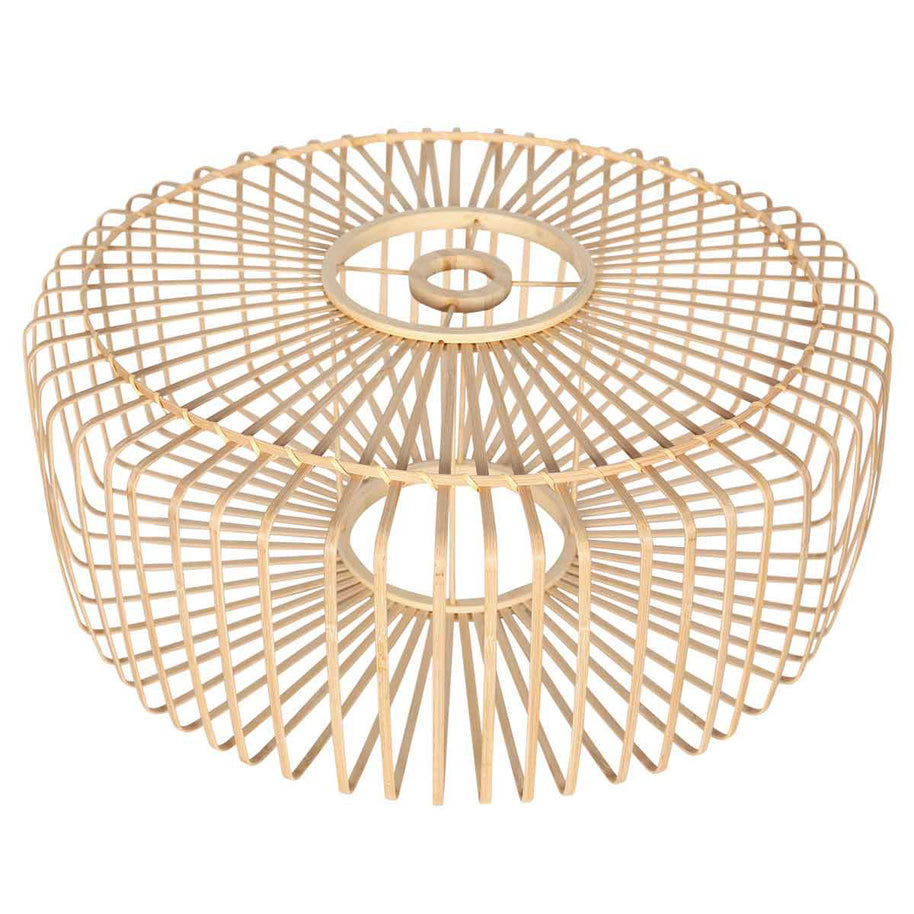 Hanglamp Breeza-Beach 4184ZW zwart met bamboe kap Ø60 cm