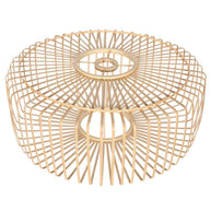 Hanglamp Breeza-Beach 4184ZW zwart met bamboe kap Ø60 cm