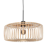 Hanglamp Breeza-Beach 4184ZW zwart met bamboe kap Ø60 cm