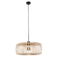Hanglamp Breeza-Beach 4184ZW zwart met bamboe kap Ø60 cm