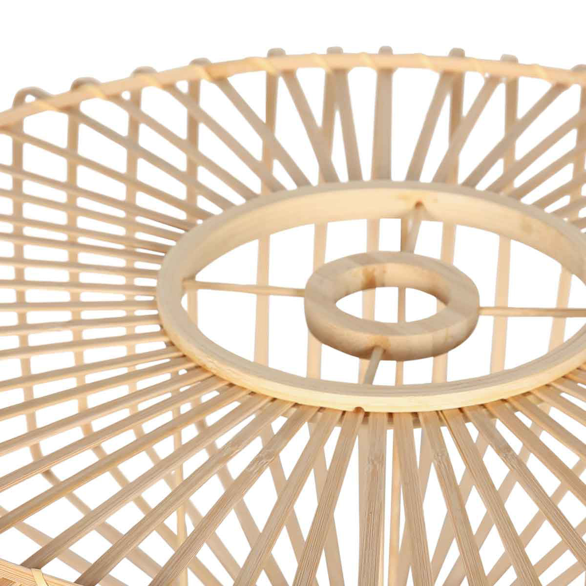Hanglamp Breeza-Beach 4184ZW zwart met bamboe kap Ø60 cm