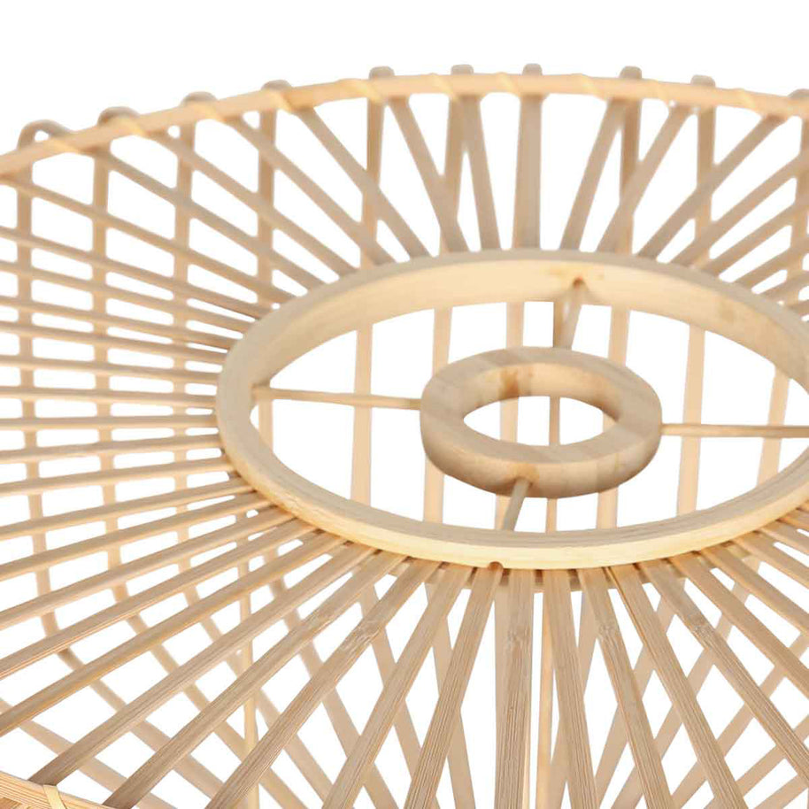 Hanglamp Breeza-Beach 4184ZW zwart met bamboe kap Ø60 cm