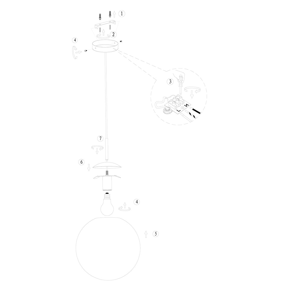 Hanglamp Bollique 4186ME messinglamp met amberglas Ø40 cm