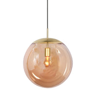 Hanglamp Bollique 4186ME messinglamp met amberglas Ø40 cm